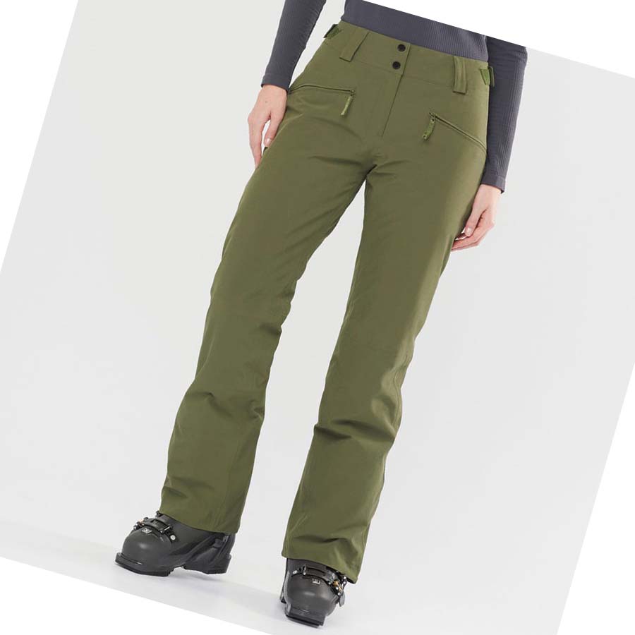 Pantalones De Esquí Salomon EDGE Mujer Verde Oliva | MX 2323QMA